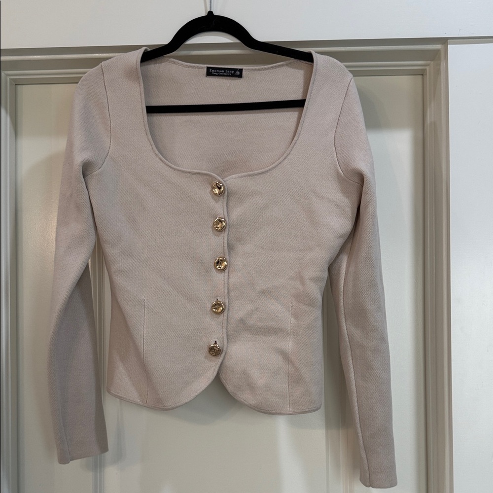 Cream Button-Up Cardigan